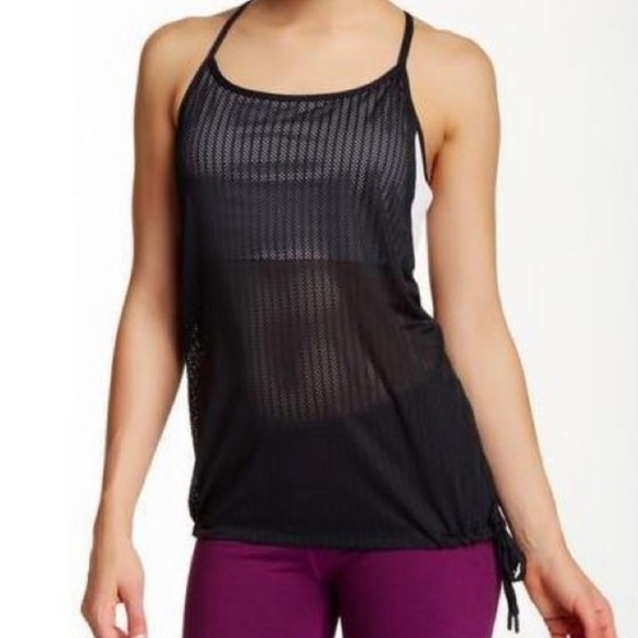 Fabletics Norwalk Black Mesh Tank White Bra XXS - Picture 2 of 5
